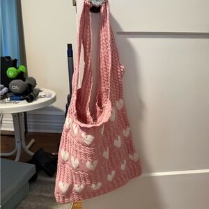 Chic Pink Heart Tote Bag